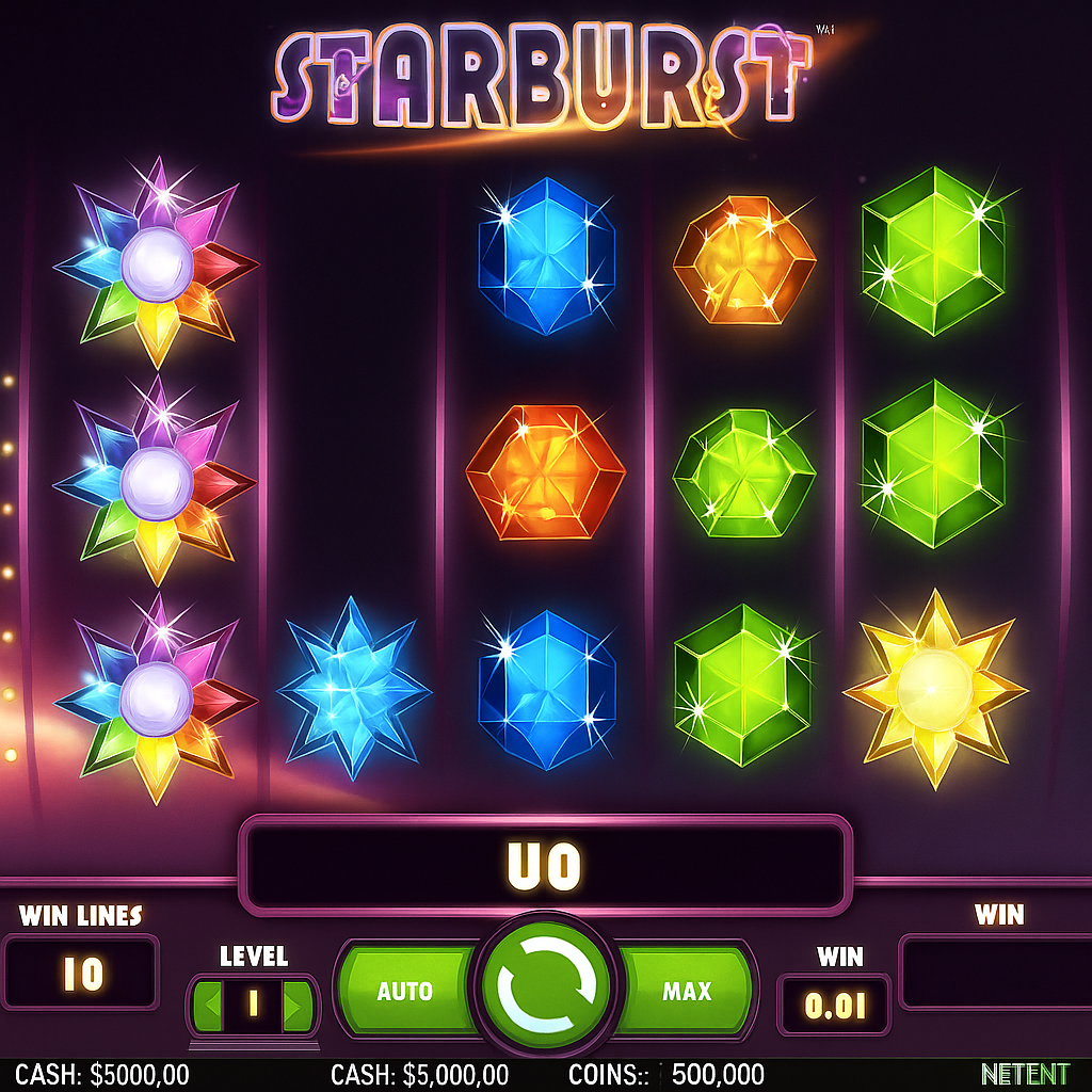 Cadoola - Starburst Slot Game - Free Spins and Wild Symbols